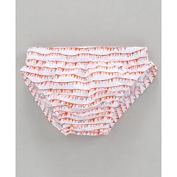Babyhug 100% Cotton Brief Star Print Pack of 3 - White Orange