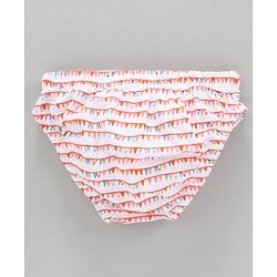 Babyhug 100% Cotton Brief Star Print Pack of 3 - White Orange
