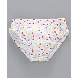 Babyhug 100% Cotton Brief Polka Dot Print Pack of 3 - White Blue