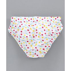 Babyhug 100% Cotton Brief Polka Dot Print Pack of 3 - White Blue