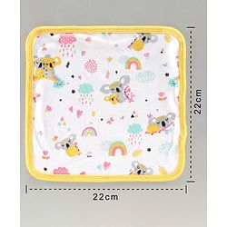 Babyhug 100% Cotton Double Layer Wash Cloth Pack of 3 - Yellow Orange Blue