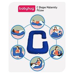 Babyhug Cotton C Shape Maternity Pillow - Royal Blue