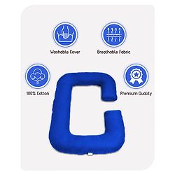 Babyhug Cotton C Shape Maternity Pillow - Royal Blue