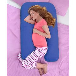 Babyhug Cotton U Shape Maternity Pillow - Royal Blue