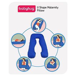 Babyhug Cotton U Shape Maternity Pillow - Royal Blue