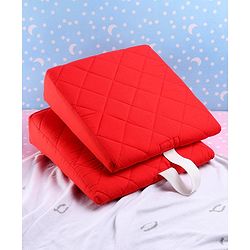 Babyhug Maternity Double Wedge Pillow With Quilted Cover - Red| Soft yet Firm| Breathable Fabric| Removable & Washable Outer Cover| Quilted Cotton Fabric| Sleep & Back Support| Relieves Back Pain| Ideal for Pregnant Women| Facilitates Peaceful Sleep