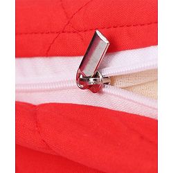 Babyhug Cotton Maternity Wedge Pillow With Quilted Cover - Red| Soft yet Firm| Breathable Fabric| Removable & Washable Outer Cover| Quilted Cotton Fabric| Sleep & Back Support| Relieves Back Pain| Ideal for Pregnant Women| Facilitates Peaceful Sleep