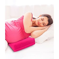 Babyhug Cotton Maternity Wedge Pillow With Quilted Cover - Pink| Soft yet Firm| Breathable Fabric| Removable & Washable Outer Cover| Quilted Cotton Fabric| Sleep & Back Support| Relieves Back Pain| Ideal for Pregnant Women| Facilitates Peaceful Sleep