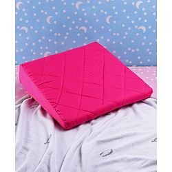 Babyhug Cotton Maternity Wedge Pillow With Quilted Cover - Pink| Soft yet Firm| Breathable Fabric| Removable & Washable Outer Cover| Quilted Cotton Fabric| Sleep & Back Support| Relieves Back Pain| Ideal for Pregnant Women| Facilitates Peaceful Sleep