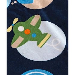 Babyhug Sherin & Poly Wool All Season Blanket Vehicle Design - Blue (Blanket's Fur Color May Vary)