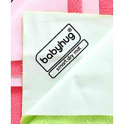 Babyhug Smart Dry Bed Protector Sheet Pack of 2 Small- Green and Pink