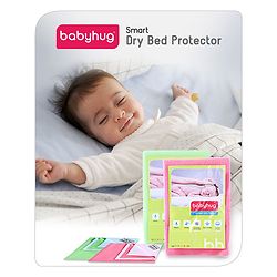 Babyhug Smart Dry Bed Protector Sheet Pack of 2 Medium - Pink Green