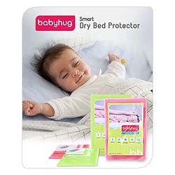 Babyhug Smart Dry Bed Protector Sheet Pack of 2 Large - Pink Green
