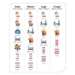 Babyhug Smart Dry Bed Protector Sheet Pack of 2 Large - Pink Green