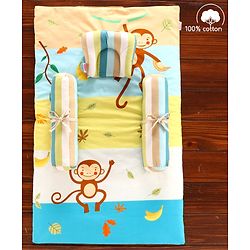 Babyhug 100% Cotton Gadda Set Monkey Theme - Multicolor
