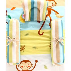 Babyhug 100% Cotton Gadda Set Monkey Theme - Multicolor