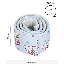 Babyhug 100% Cotton Crib Bedding Set Unicorn Print Regular - Multicolor (Cot not Included)