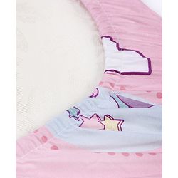 Babyhug 100% Cotton Crib Bedding Set Unicorn Print Regular - Multicolor (Cot not Included)