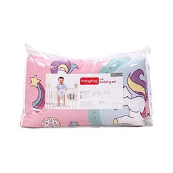 Babyhug 100% Cotton Crib Bedding Set Unicorn Print Regular - Multicolor (Cot not Included)