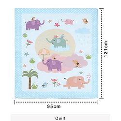 Babyhug 100% Cotton Crib Bedding Set Elephant Print Regular - Multicolor (Cot not Included)