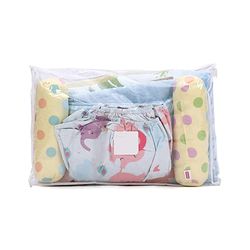Babyhug 100% Cotton Crib Bedding Set Elephant Print Regular - Multicolor (Cot not Included)
