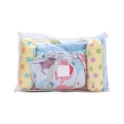 Babyhug 100% Cotton Crib Bedding Set Elephant Print Regular - Multicolor (Cot not Included)