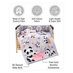 Babyhug 100% Cotton Crib Bedding Set Unicorn Print Regular - Multicolor (Cot not Included)