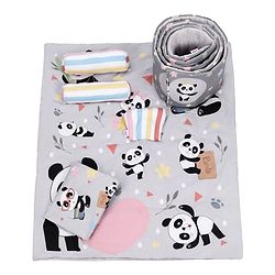 Babyhug 100% Cotton Crib Bedding Set Unicorn Print Regular - Multicolor (Cot not Included)