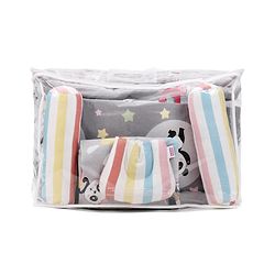Babyhug 100% Cotton Crib Bedding Set Unicorn Print Regular - Multicolor (Cot not Included)