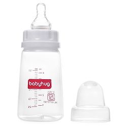 Babyhug Narrow Neck Feeding Bottle Pack of 2 Blue White - 125 ml Each