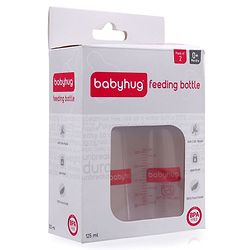 Babyhug Narrow Neck Feeding Bottle Pack of 2 Blue White - 125 ml Each