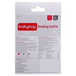 Babyhug Narrow Neck Feeding Bottle Pack of 2 Blue White - 125 ml Each