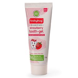 Babyhug Strawberry Flavoured Toothpaste for Ages 6 Months+ |100% Natural Ingredients Fluoride Free No SLS/SLES - 50 g
