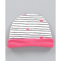 Babyhug 100% Cotton Cap Mittens and Booties Set Heart Print Pink -  Diameter 10 cm