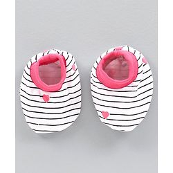 Babyhug 100% Cotton Cap Mittens and Booties Set Heart Print Pink -  Diameter 10 cm