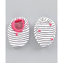 Babyhug 100% Cotton Cap Mittens and Booties Set Heart Print Pink -  Diameter 10 cm
