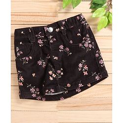 Babyhug Floral Print Mid Thigh Length Skirt - Olive Green