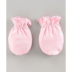 Babyhug Cotton Mittens Solid And Dots Print Pack of 3 - Multicolor