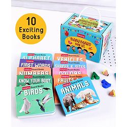 Babyhug Pocket Board Books- Set of 10| Back to Back 22 Pages| Basic Concepts|Early Learning Pocket-Sized Pre-School book|Premium Quality & Handy|Ideal for Gifting