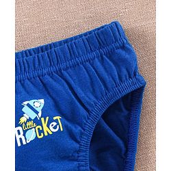 Babyhug Antibacterial Cotton Brief Rocket Print  Pack of 3 - Grey Navy Blue Yellow