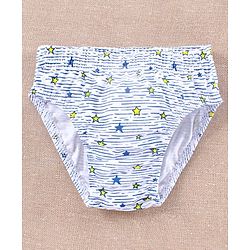 Babyhug Antibacterial Cotton Brief Rocket Print  Pack of 3 - Grey Navy Blue Yellow