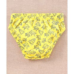 Babyhug Antibacterial Cotton Brief Rocket Print  Pack of 3 - Grey Navy Blue Yellow