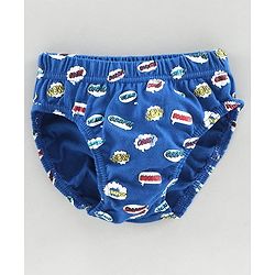 Babyhug Anti Bacterial Briefs Text Print Pack of 3 - Blue Multicolour