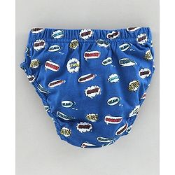 Babyhug Anti Bacterial Briefs Text Print Pack of 3 - Blue Multicolour