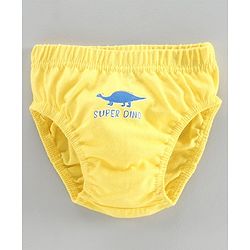 Babyhug Antibacterial Briefs Dino Print Pack of 3 - Blue Yellow
