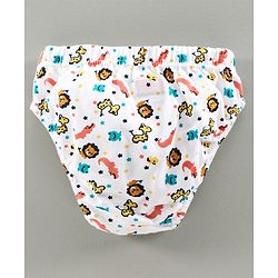 Babyhug Antibacterial Briefs Lion Print Pack of 3 - Navy White