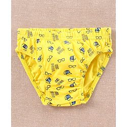 Babyhug Antibacterial Briefs Pack of 3 - Navy Blue Yellow