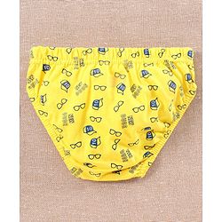 Babyhug Antibacterial Briefs Pack of 3 - Navy Blue Yellow