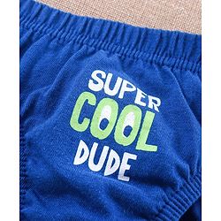Babyhug Antibacterial Briefs Pack of 3 - Navy Blue Yellow