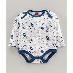 Babyhug Full Sleeves Onesie Space Print Pack of 5 - Blue Yellow
